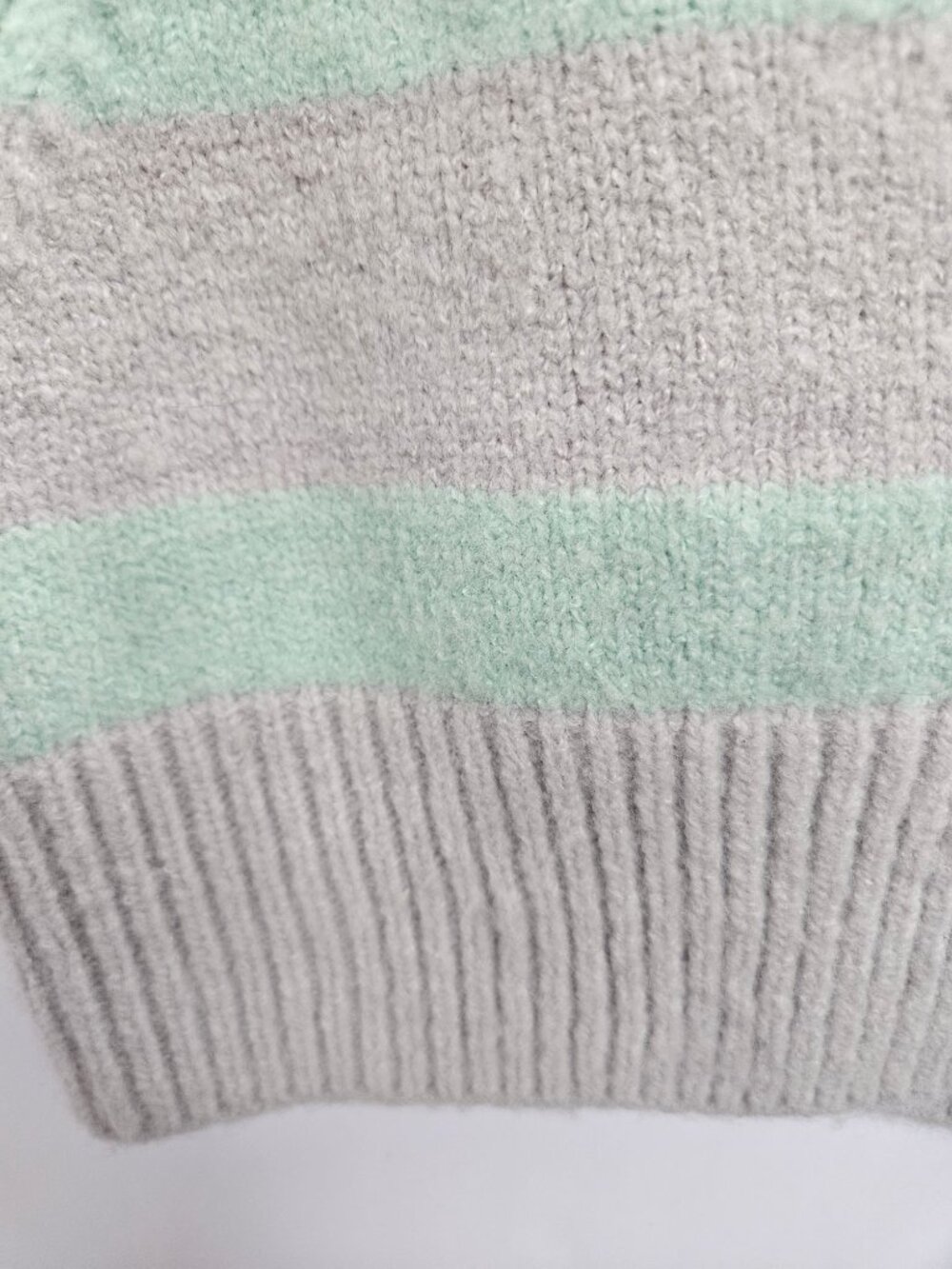 For Love & Lemons Maud Cropped Sweater Vest - Mint & Grey Sz M - Picture 8 of 11